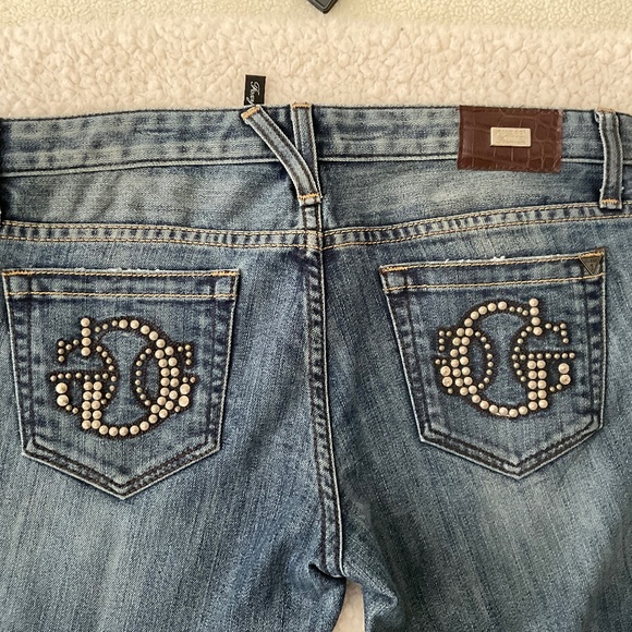 Guess Premium flare women jeans size 29 with studded pockets - Picture 1 of 8
